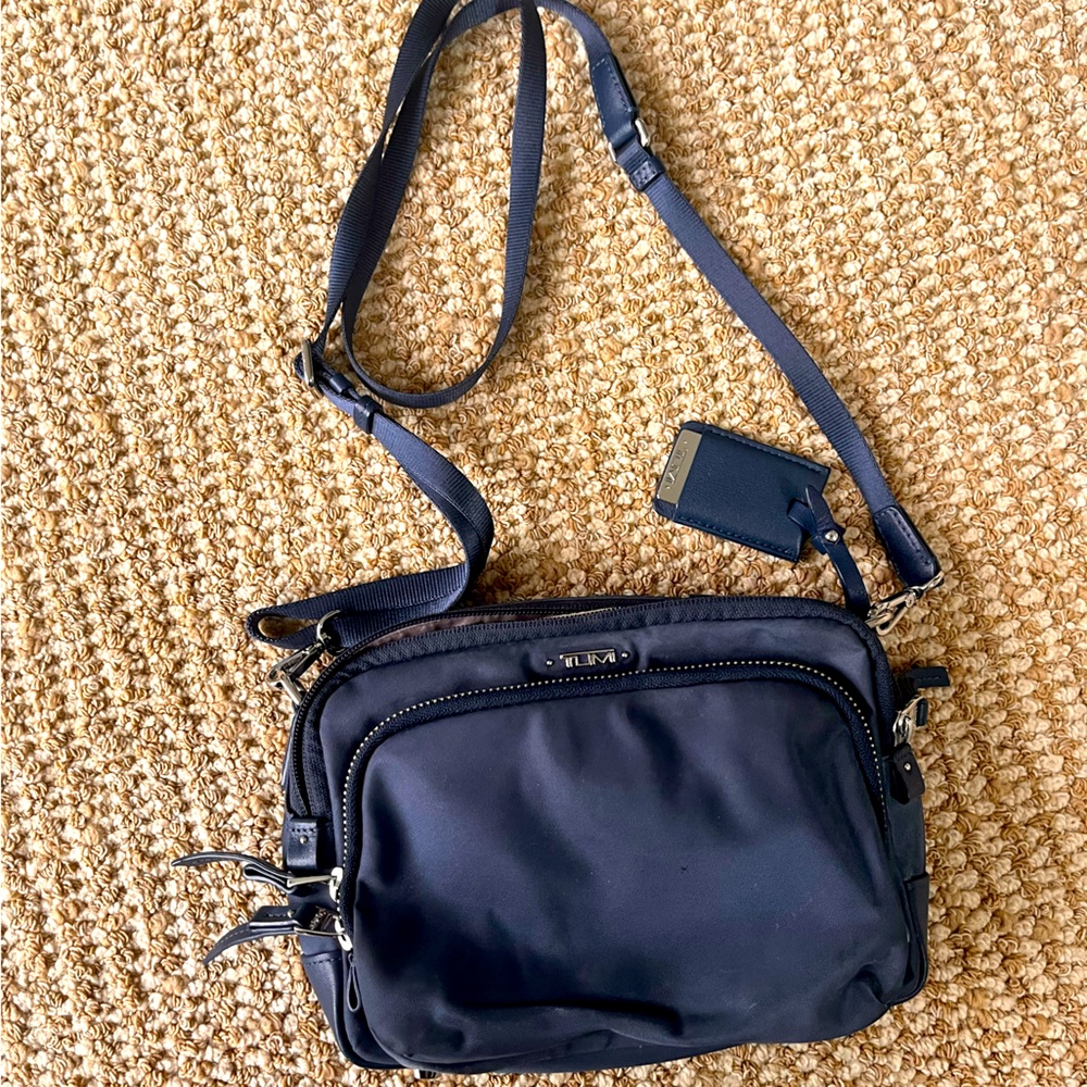 Tumi navy crossbody